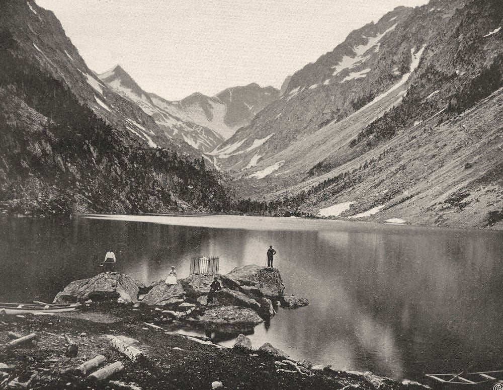 HAUTES-PYRÉNÉES. Le lac de Gaube 1903 old antique vintage print picture